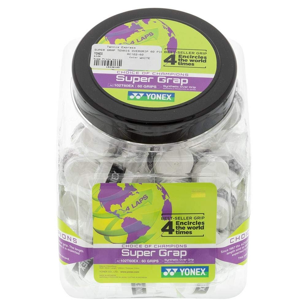 Yonex Super Grap Tennis Overgrip 60 Piece Bucket ( White )