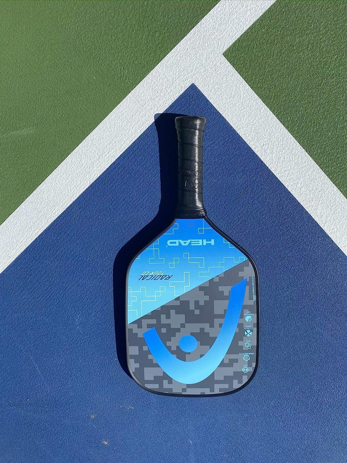 HEAD Graphite Pickleball Paddle - Radical Tour Lightweight Paddle w/Honeycomb Polymer Core & Comfort Grip, Blue