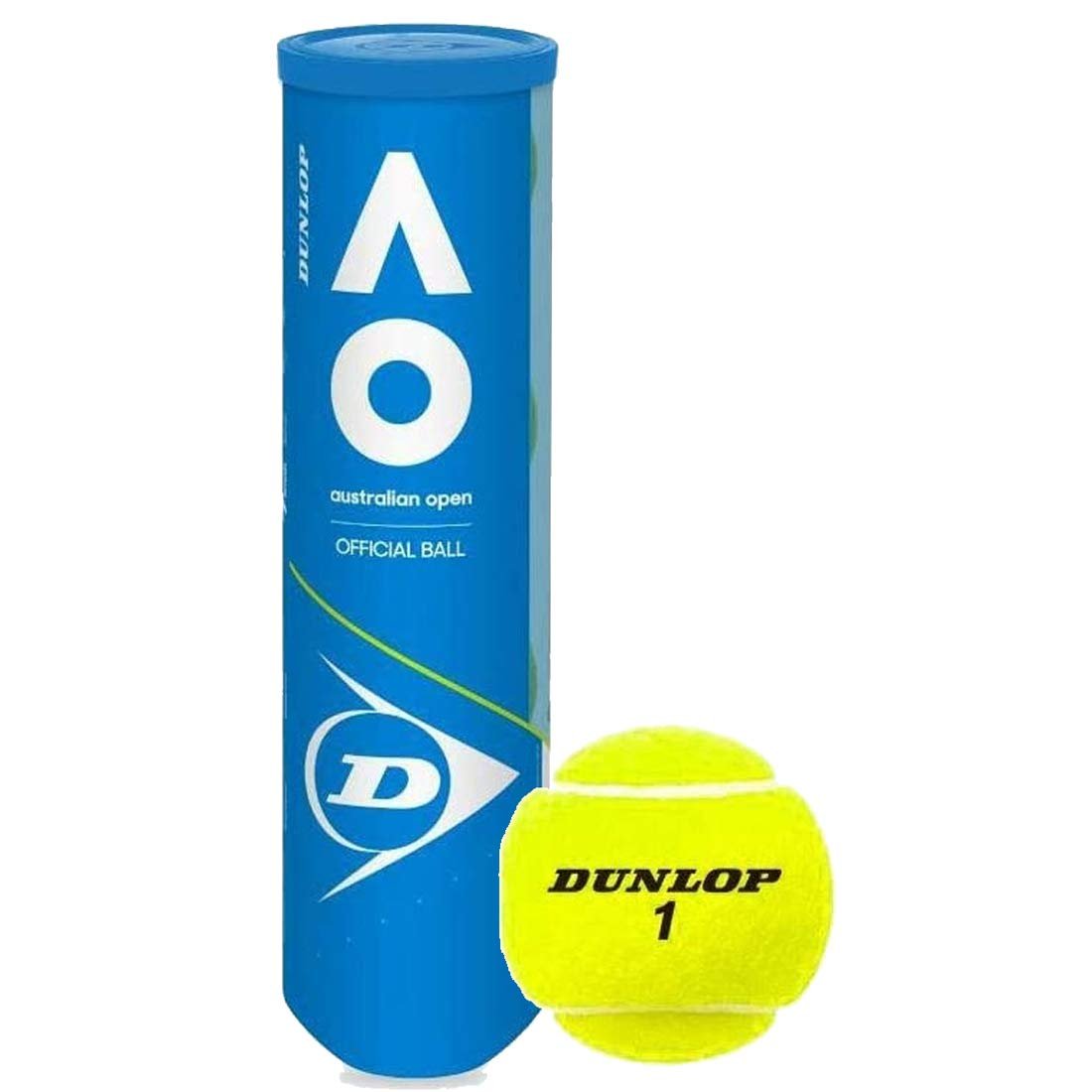 DUNLOP Australian Open (AO) Extra Duty All-Court Tennis Balls - 3 Ball Can (4 Cans)