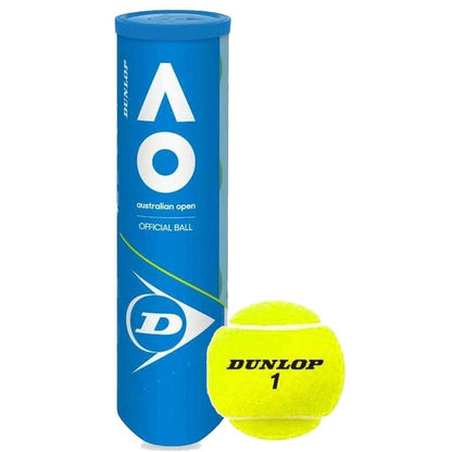 DUNLOP Australian Open (AO) Extra Duty All-Court Tennis Balls - 3 Ball Can (4 Cans)