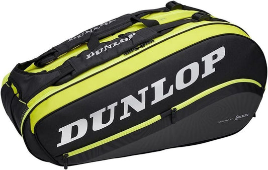 Dunlop Sports SX Performance 8-Racket Tennis Bag, Black/Yellow