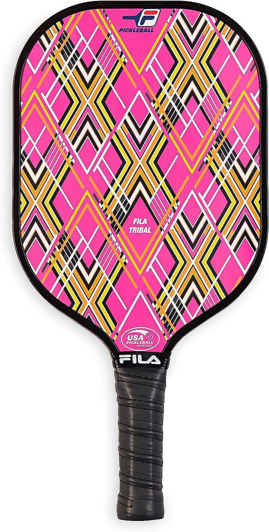 FILA  Graphite Pickleball Paddle - Pro Pickle Ball Paddles with Durable Polypropylene Core, Lightweight Comfort Grip, Cute Pickleball Paddles (Sold Individually) - Tribal