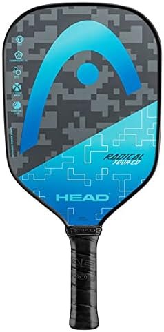 HEAD Graphite Pickleball Paddle - Radical Tour Lightweight Paddle w/Honeycomb Polymer Core & Comfort Grip, Blue