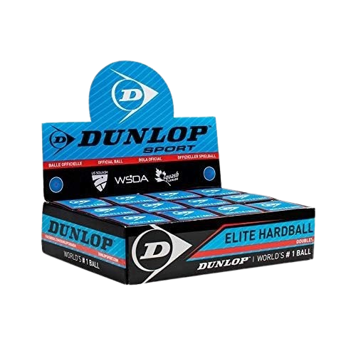 Dunlop Sports Elite Doubles High Altitude Squash Ball, Blue Hard Ball w/ White Dot