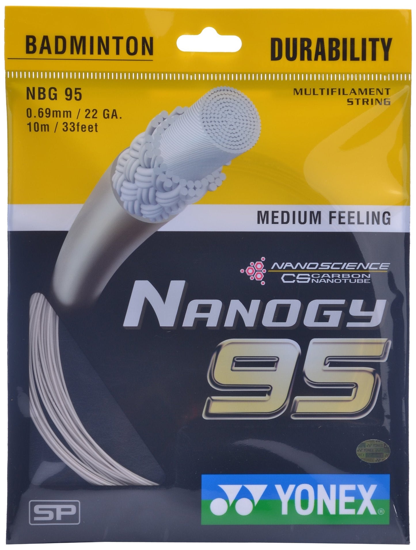 Yonex Nanogy-95 Badminton String - Silver Grey