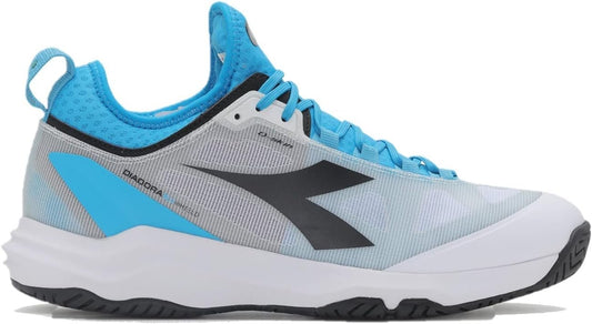 Diadora Men's Speed Blushield Fly 3 + All Ground Tennis Shoe (White/Black/Blue Jewel, 9)