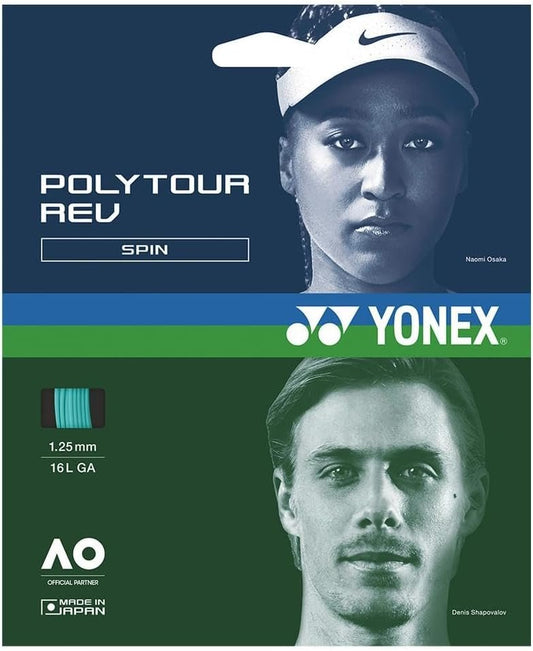YONEX PolyTour REV Tennis String Set (16, Mint)