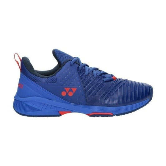 Yonex Men's Power Cushion Sonicage3 Clay Court Tennis Shoe - Navy/Red