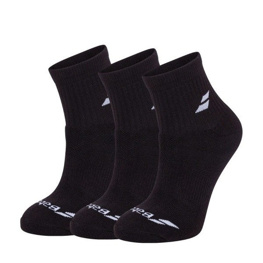 Babolat Quarter 3 Pairs Pack Socks - Black/Black