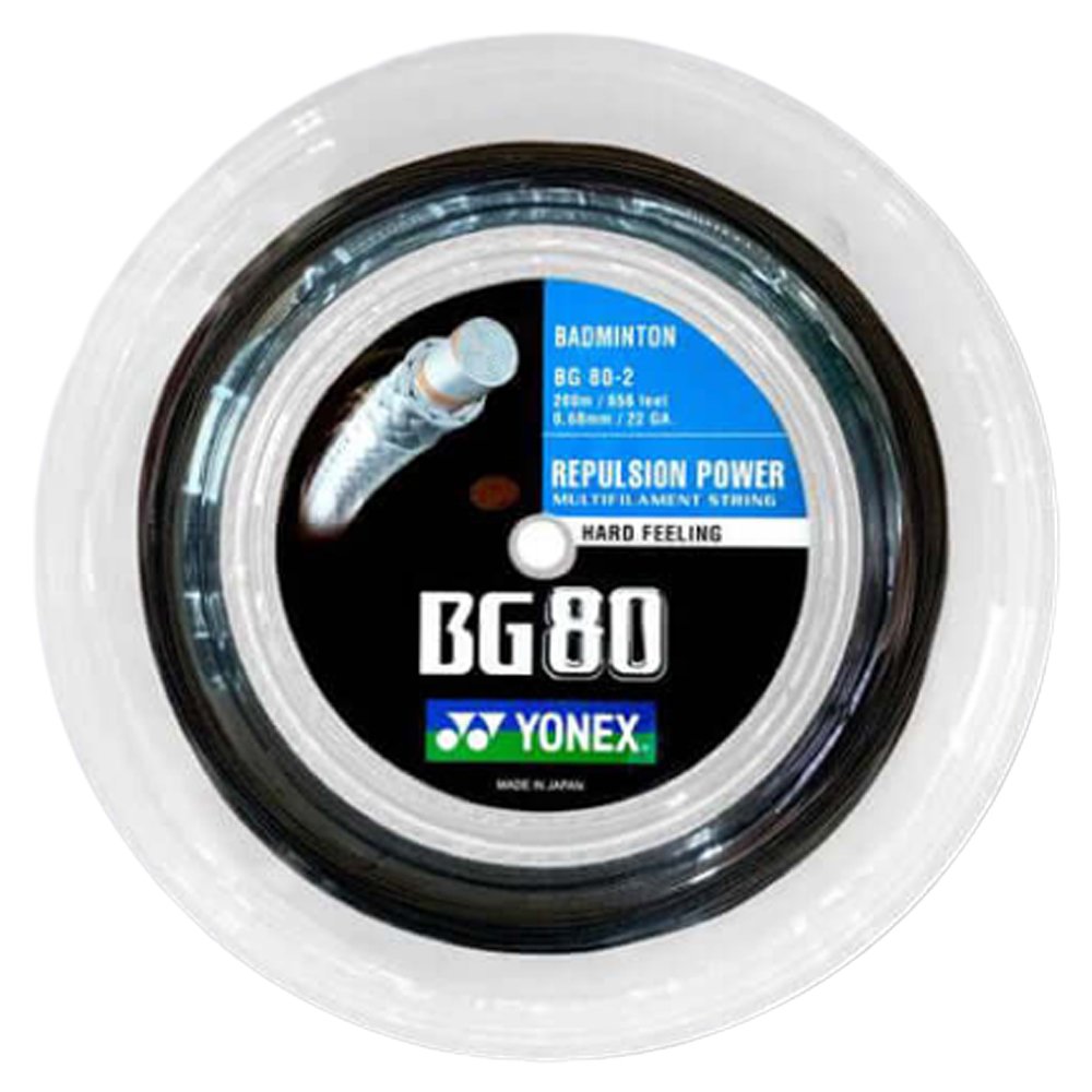 Yonex BG 80 Badminton String 200m Reel - Black