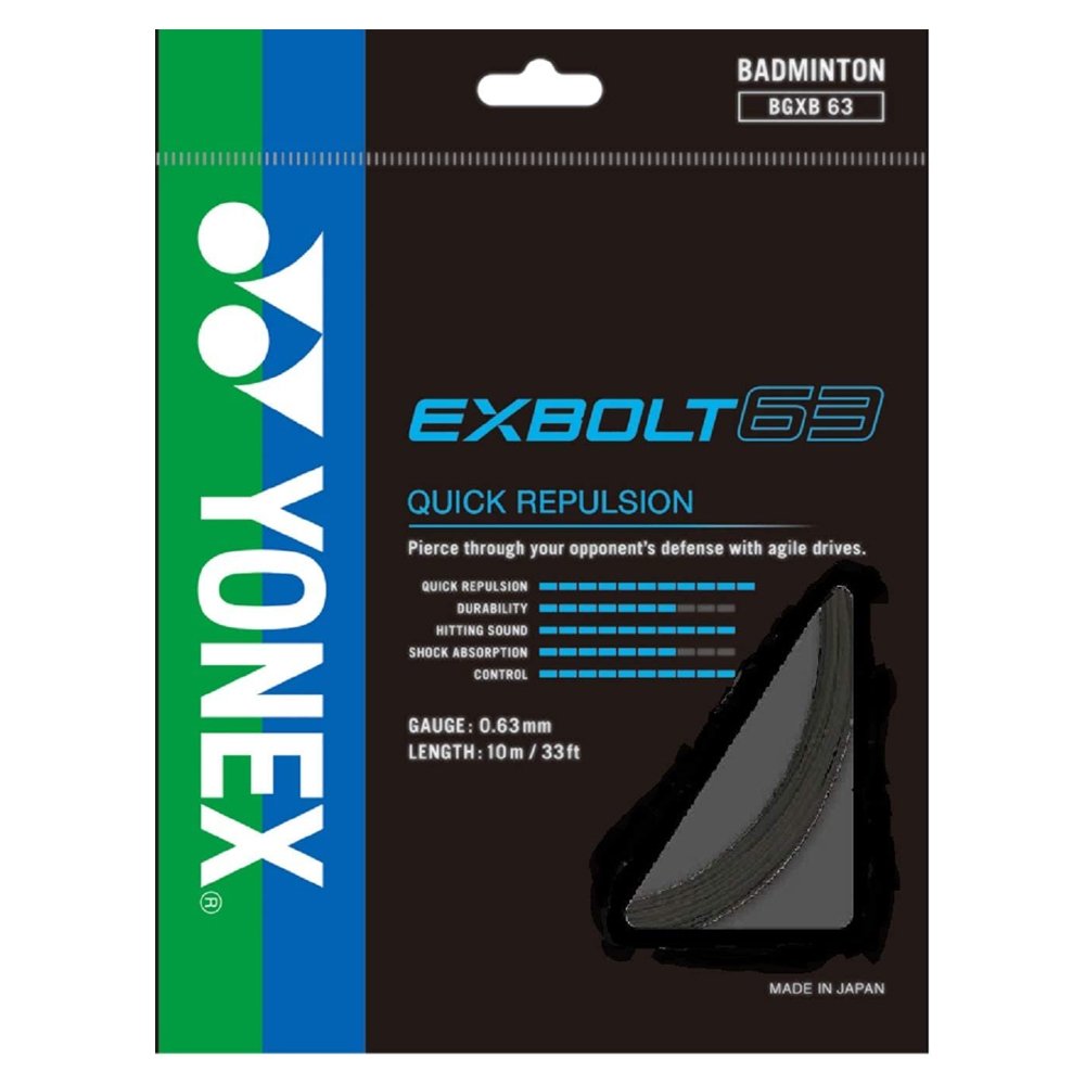 Yonex BG Exbolt 63 Badminton String - Black