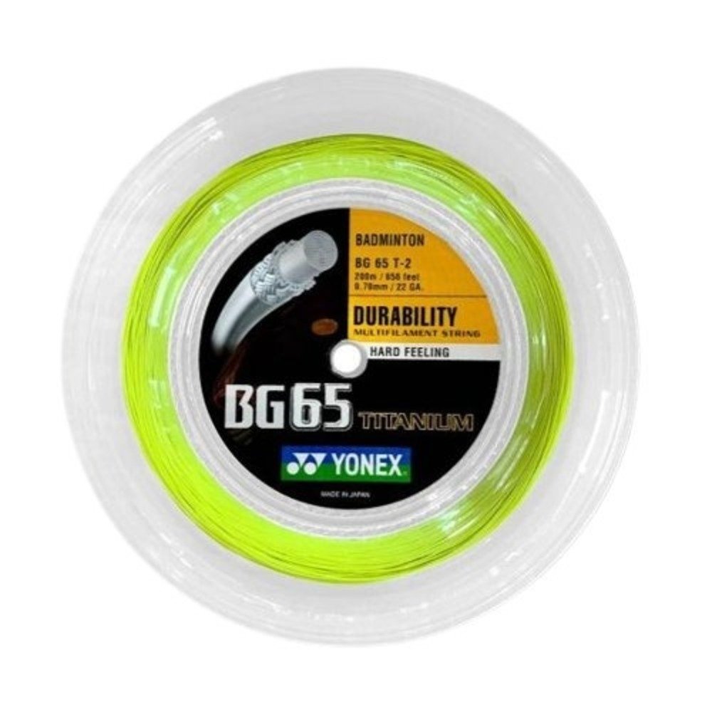 Yonex BG 65 Ti Badminton String 200m Reel - Lemon Yellow