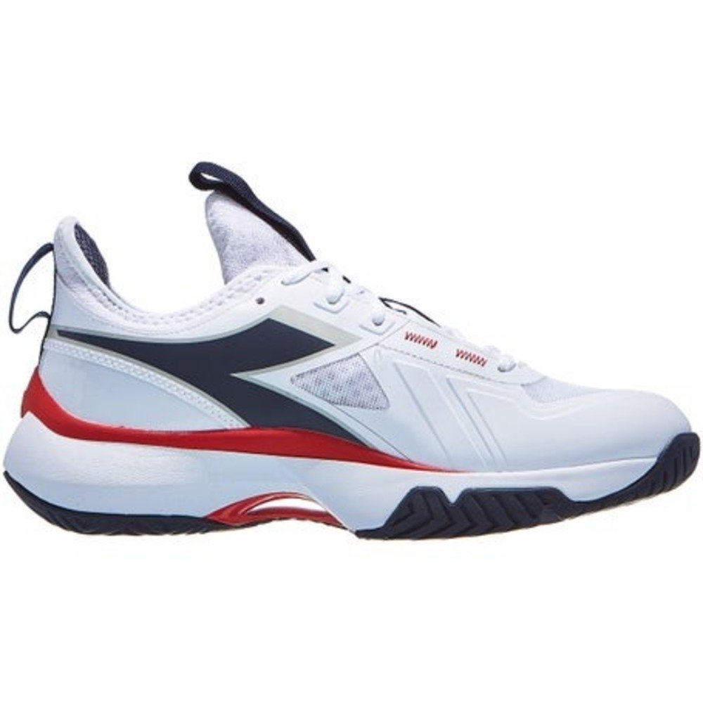 Diadora Finale Men Tennis Shoes - White/Navy/Red