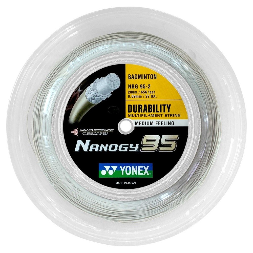 Yonex 95 Nanogy Badminton String - Silver/Grey 200m Reel