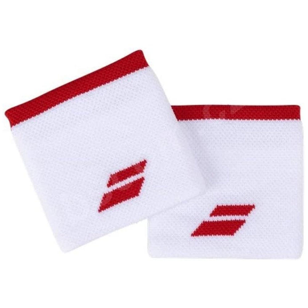 Babolat Logo Wristbands Sweat Bands  - White/ Tomato Red