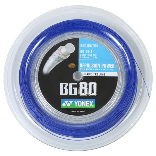 Yonex BG 80 Badminton String 200m Reel (Black)