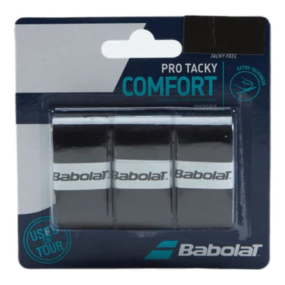 Babolat Pro Tacky Overgrip 3 Pack Black and Negro