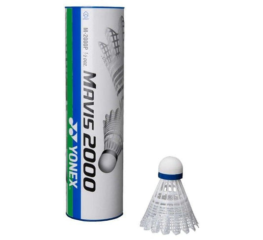 Yonex Mavis 2000 White Cork Base Badminton Shuttles 2x Pk6 - Medium