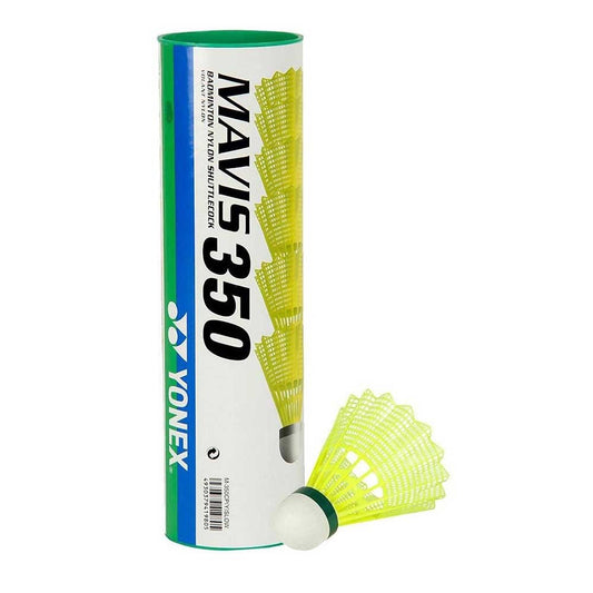YONEX Mavis 350 Plastic Shuttlecocks Pkg of 4 Tubes (24 pcs - Yellow Medium