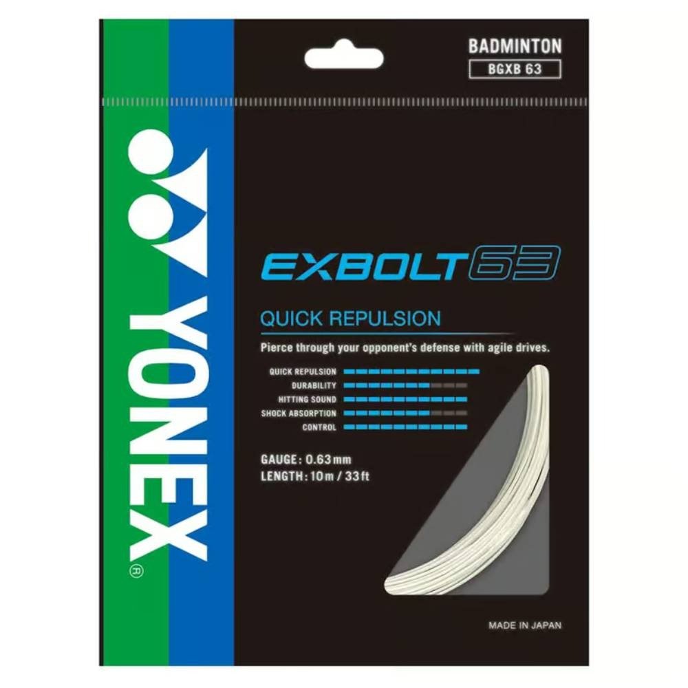 Yonex BG Exbolt 63 Badminton String - White