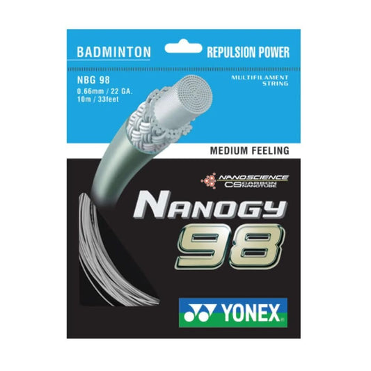 Yonex Nanogy 98 Medium Feeling Badminton String -Silver Grey