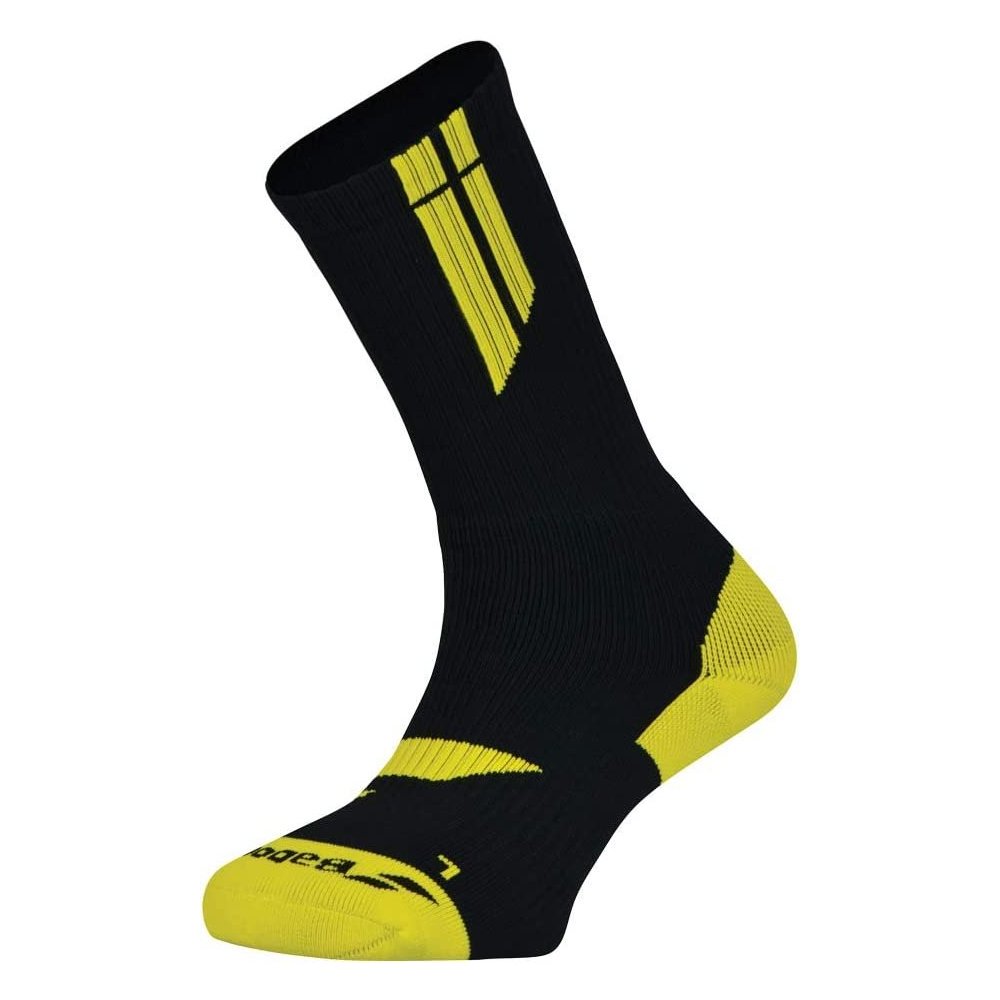 Babolat Team Big Logo Socks - Black/Blazing Yellow