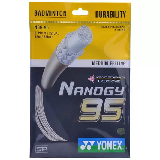 Yonex Nanogy 95 Badminton Racquet String 10m (Silver Gray)