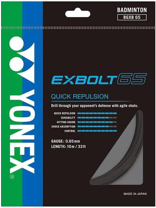 Yonex Exbolt 65 Badminton String (Gauge: 0.65mm / Length: 10 m / 33ft)
